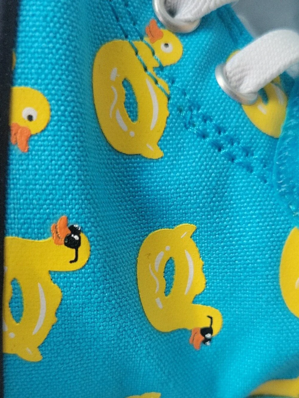 Converse Kids Turquoise High-Top Sneakers with Yellow Duck Print